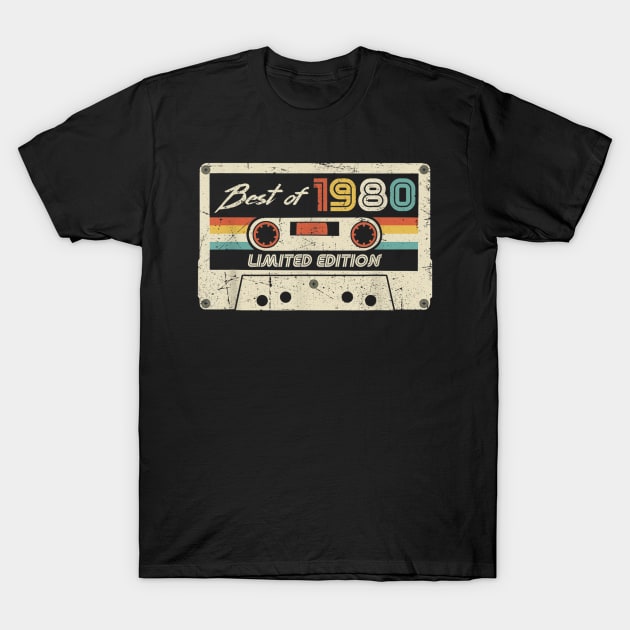 Vintage 1980 Best Of 1980 40th birthday Retro Cassette 40 yo T-Shirt by sousougaricas